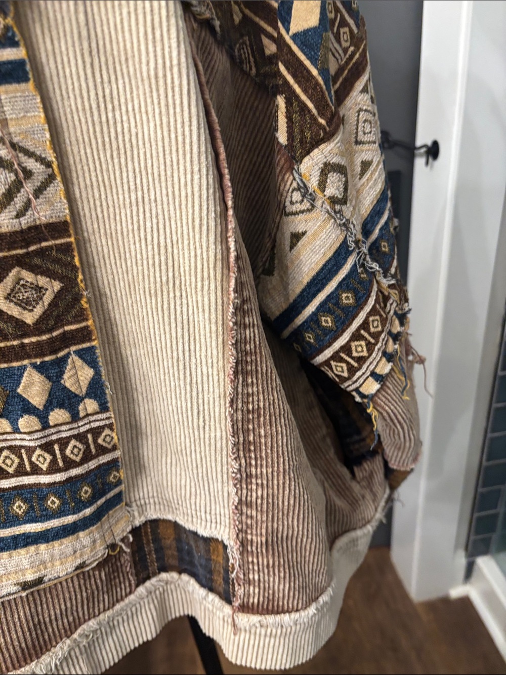 Boho Patchwork Corduroy Jacket - Brown Multi - Picture 10 of 11